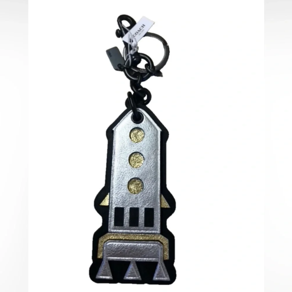 Coach NASA Rocket Shuttle Keychain Ring FOB Bag Charm